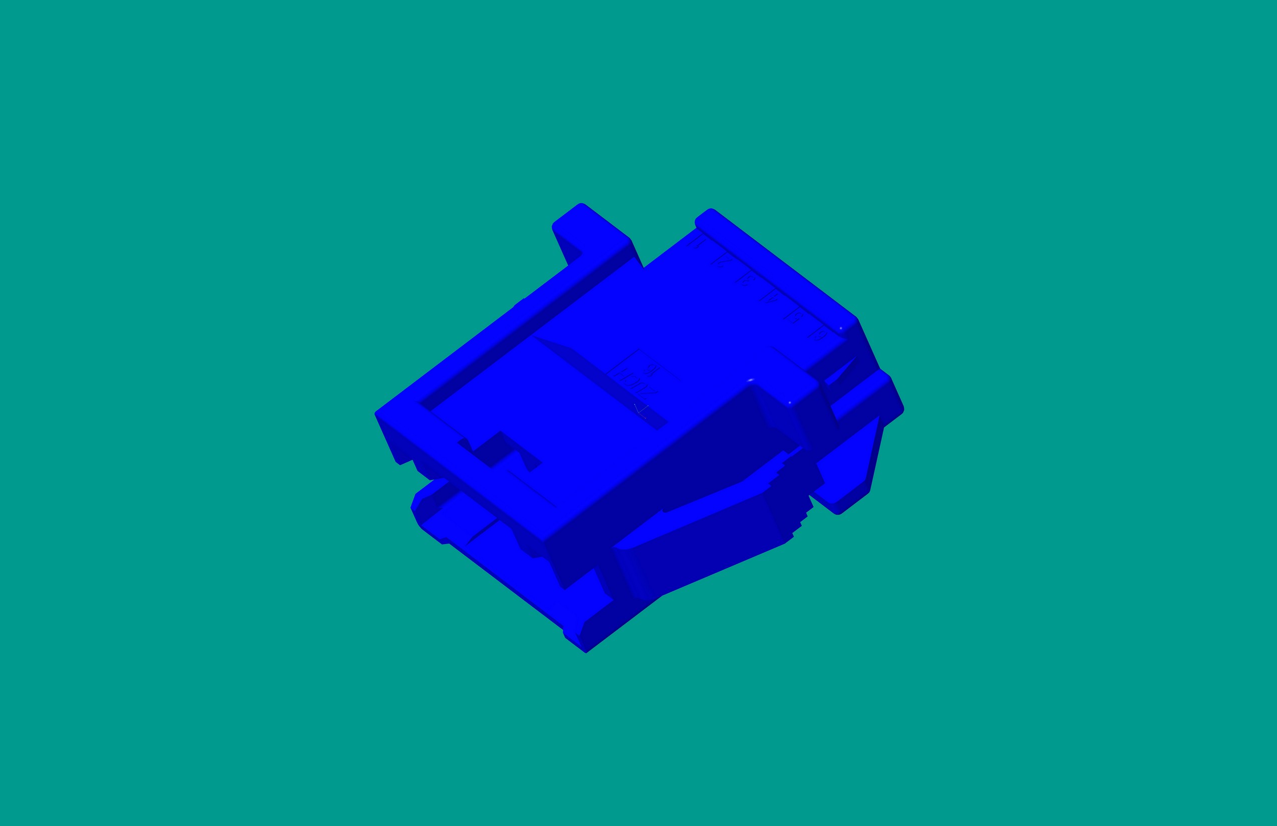 2.0間距，PNIRR-06V-S(帶鎖定面板)插座/藍色/